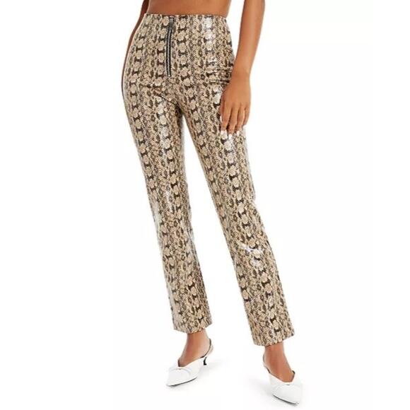 Danielle Bernstein Faux-Snakeskin High Rise Pants Size 2 NWT - Picture 1 of 10